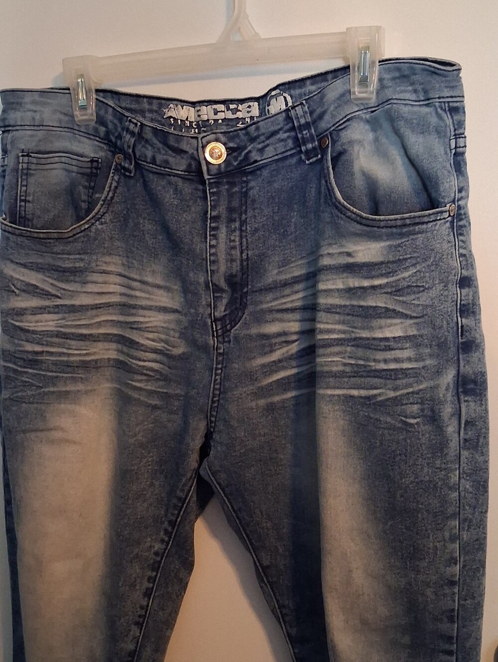 Mecca USA Men's Acid Wash Slim-tapered Stretch Jeans - Size 38